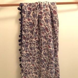 Floral Pom Pom scarf